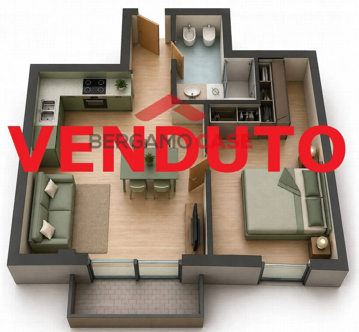 Bilocale in vendita a Bergamo, Centrale - foto 1